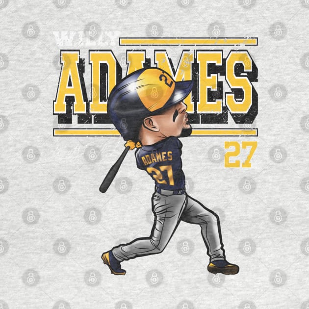 Willy Adames Milwaukee Cartoon by danlintonpro